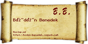 Bódán Benedek névjegykártya
