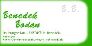 benedek bodan business card